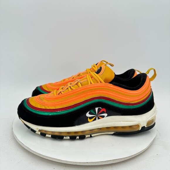 Nike Air Max 97 Men Size 9 CK9399-001 Orange Sunburst Wheel Logo Training Shoes - Picture 1 of 11